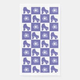 Paarse geruite Roller Derby Schaats Servet