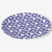 Paarse geruite roller Schaats Papieren Bordje (Gekanteld)