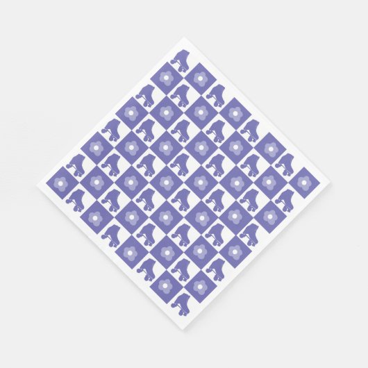 Paarse geruite roller Schaats Servet (Hoek)