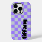 Paarse geruite telefoonhoes Case-Mate iPhone case (Achterkant)