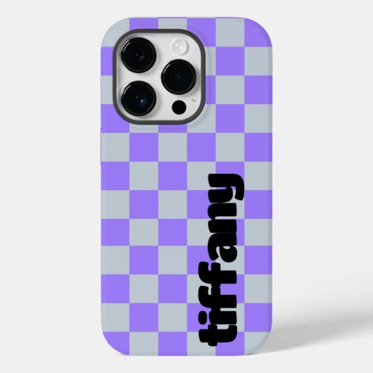 Paarse geruite telefoonhoes Case-Mate iPhone case (Achterkant)