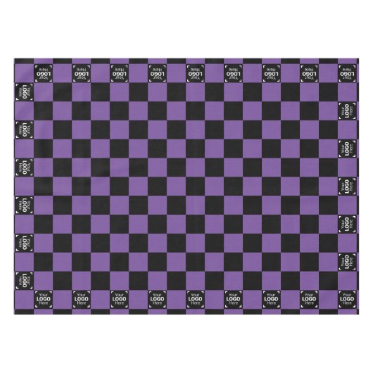 Paarse geruite zakelijke Logo werkgebeurtenis / fe Tafelkleed (Voorkant (Horizontaal))