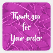 Paarse gescheurde patroonhandel vierkante sticker (Voorkant)