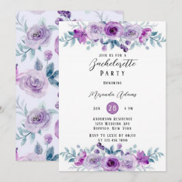 Paarse geschilderde Pioenroos Eucalyptus vrijgezel Kaart