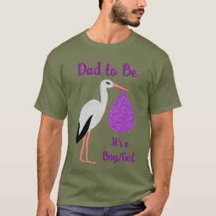 Paarse geslacht neutrale Baby Ooievaar Geslacht Re T-shirt