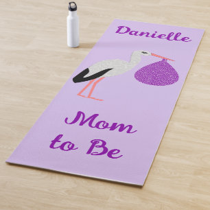Paarse geslacht neutrale Baby Ooievaar Maatwerk Yogamat