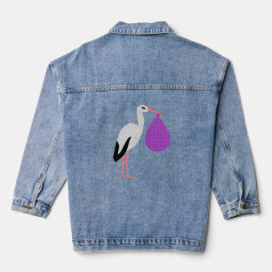 Paarse geslachtsneutrale Ooievaar Baby Denim Jacket