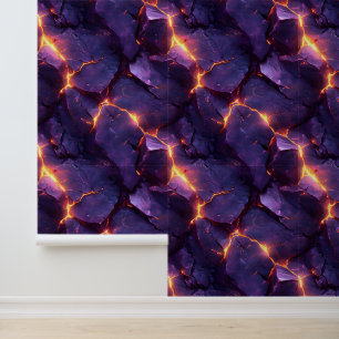 Paarse gesmolten magma illusie behang