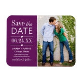Paarse Gesplitste Paneel Foto Save the Date Magneet (Horizontaal)