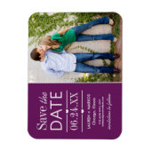 Paarse Gesplitste Paneel Foto Save the Date Magneet (Verticaal)