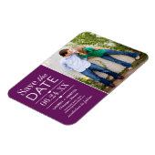 Paarse Gesplitste Paneel Foto Save the Date Magneet (Linkerzijde)