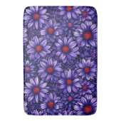 Paarse gestileerde bloemenpatroon badmat (Voorkant Verticaal)