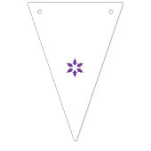 Paarse, gestileerde bloemrijke mandala ontwerp op  vlaggetjes (Tweede vlag)