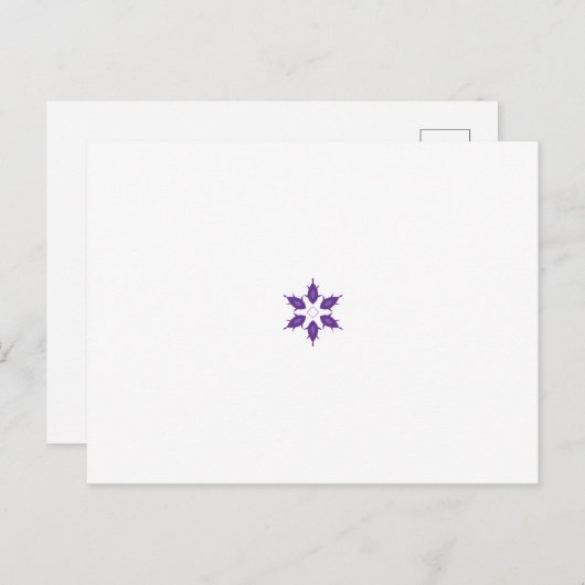 Paarse, gestileerde florale mandala ontwerp op een briefkaart (Voorkant / Achterkant)
