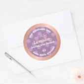 Paarse gestippelde productverpakkingsetiketten Roo Ronde Sticker (Envelop)