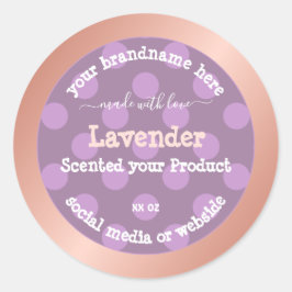 Paarse gestippelde productverpakkingsetiketten Roo Ronde Sticker