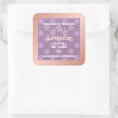 Paarse gestippelde productverpakkingsetiketten Roo Vierkante Sticker (Tas)