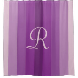 Paarse gestreepte bleke paarse monogram monogramme douchegordijn