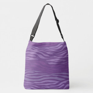 Paarse Gestreepte Druk Crossbody Tas
