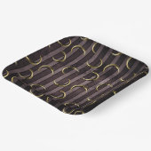 Paarse gestreepte gouden maanpatroon gotische vint papieren bordje (Gebogen)