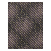 Paarse gestreepte gouden maanpatroon gotische vint tafelkleed (Voorkant)