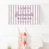 Paarse Gestreepte Meidenavond Spandoek (Insitu)