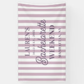 Paarse Gestreepte Meidenavond Spandoek (Verticaal)