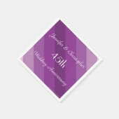 Paarse gestreepte servetten, 45e bruiloft Jubileum Servet (Hoek)