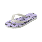 Paarse Gestreepte Tabby Kat Strand Flip Flops Teen (Schuin)