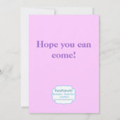 Paarse gestripte vlinder - uitnodiging (Achterkant)