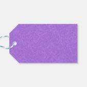 Paarse gestructureerd oppervlak met wervelend patr cadeaulabel (Achterkant Horizontaal)