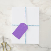 Paarse gestructureerd oppervlak met wervelend patr cadeaulabel (Met Touw)