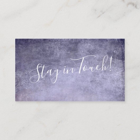 Paarse getextureerde grunge "We hebben ons verplaa Informatiekaartje (Achterkant)