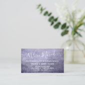 Paarse getextureerde grunge "We hebben ons verplaa Informatiekaartje (Staand voorkant)