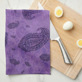Paarse getextureerde Paisley American MoJo Kitchen Theedoek (Quarter Fold)