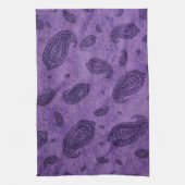 Paarse getextureerde Paisley American MoJo Kitchen Theedoek (Verticaal)