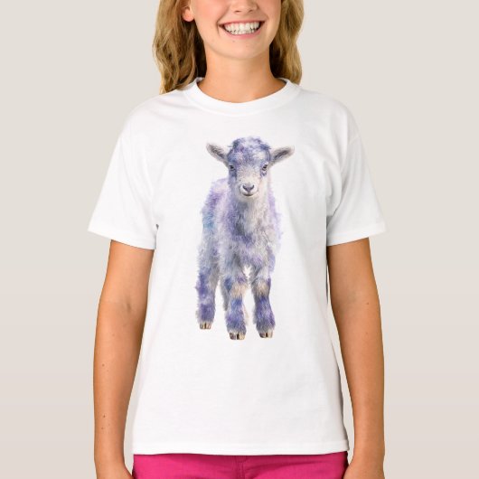 Paarse Getinte Gestileerde Lammetjes Kinderen T-shirt (Voorkant)