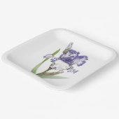 Paarse gevlekte Iris botanische kunst Papieren Bordje (Gebogen)