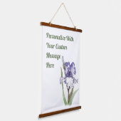 Paarse gevlekte Iris Floral Botanische Kunst Hangend Wandkleed (Gebogen)