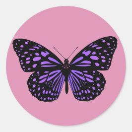 Paarse Gevlekte Vlinder Ronde Sticker