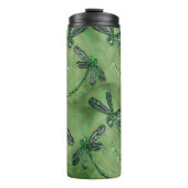 Paarse gevleugelde dragonfly-vlucht thermosbeker (Voorkant)