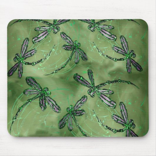 Paarse gevleugelde libellen muismat (Voorkant)