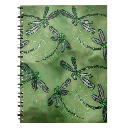 Paarse gevleugelde libellen notitieboek (Voorkant)
