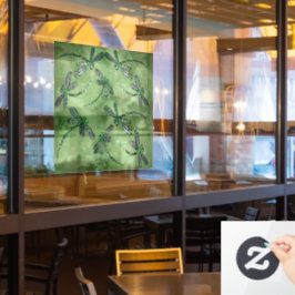 Paarse gevleugelde libellen op Zachte kalkgroene Raamsticker