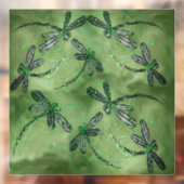 Paarse gevleugelde libellen op Zachte kalkgroene Raamsticker (Vel 2)