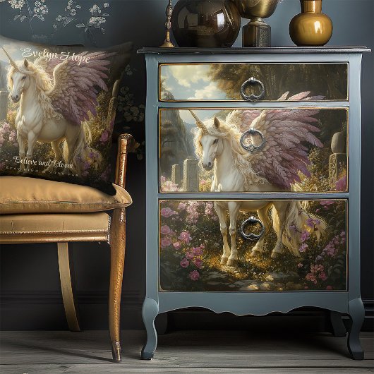 Paarse gevleugelde witte Pegasus Keltische steenci Tissuepapier