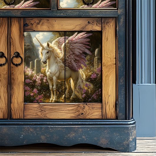 Paarse gevleugelde witte Pegasus Keltische steenci Tissuepapier