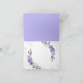 Paarse gevouwen bloemen bedankkaart (Binnen)