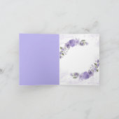 Paarse gevouwen bloemen bedankkaart (Binnen)