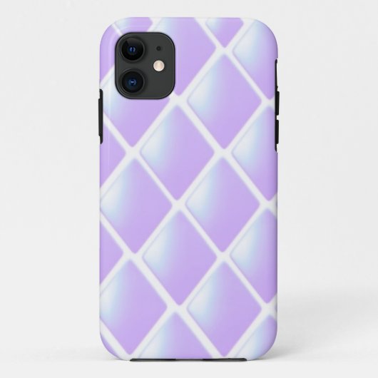 Paarse Gewatteerde Diamant Patroon Case-Mate iPhone Case (Achterkant)